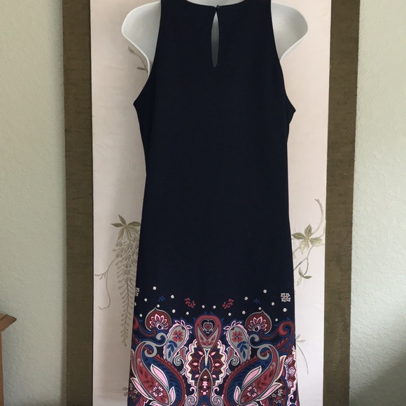 Banana Republic sleeveless navy print sheath dress NEW - Picture 6 of 11